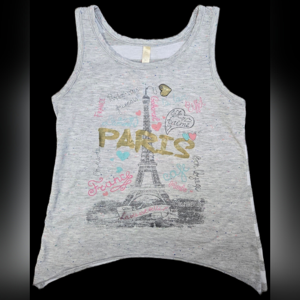 Size 8 Paris Themed Kids Tank Top